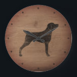 Weimaraner Silhouette Rustic Large Clock<br><div class="desc">Weim Lover's Wall Clock. Wood design is printed,  not real wood.</div>