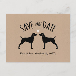 Weimaraner Silhouettes Wedding Save the Date Announcement Postcard
