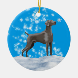 Weimaraner Snowflake Holiday Ornament