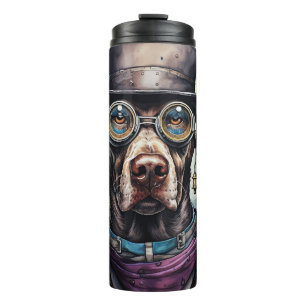 Weimaraner Steampunk Dog Thermal Tumbler