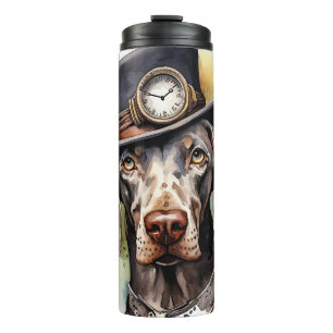Weimaraner Steampunk Dog Thermal Tumbler