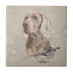 Weimaraner Tapestry Poster Acrylic Print Button Ke Ceramic Tile