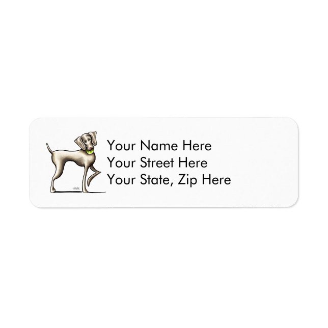 Weimaraner Tennis Pro Return Address Label (Front)