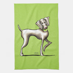 Weimaraner Tennis Pro Tea Towel