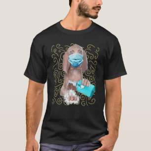 Weimaraner This Time Wearing Mask And Washing Hand T-Shirt