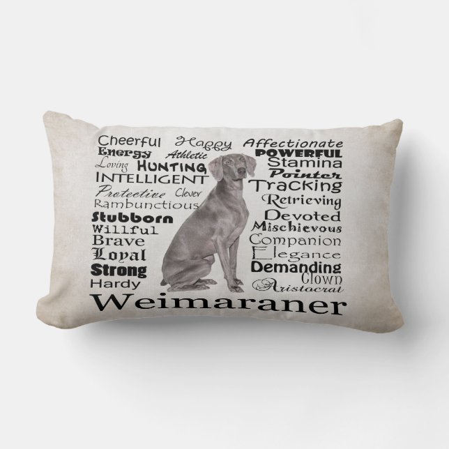 Weimaraner Traits Pillow (Front)