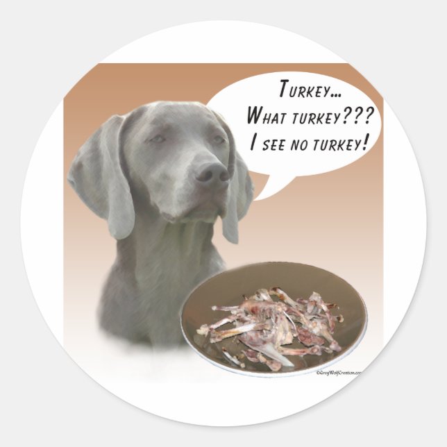 Weimaraner Turkey Classic Round Sticker (Front)