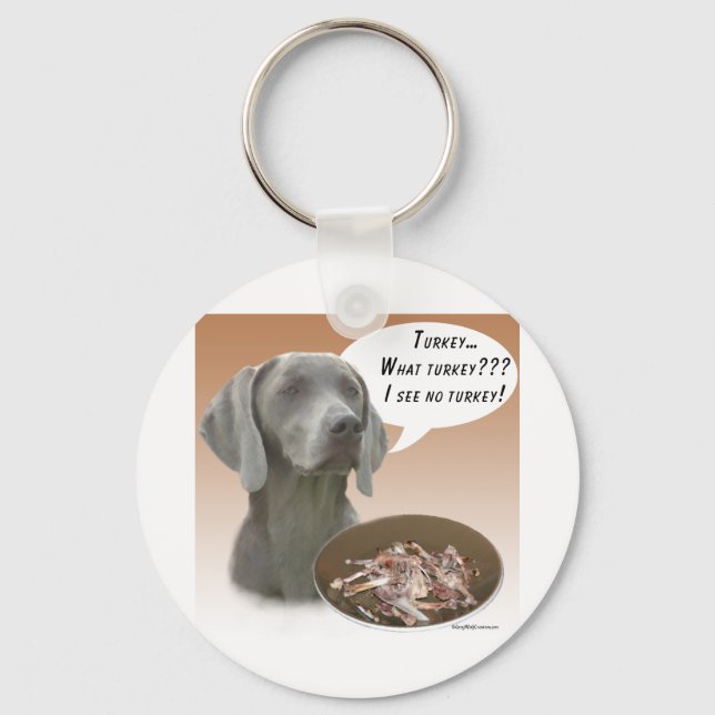 Weimaraner Turkey Key Ring (Front)