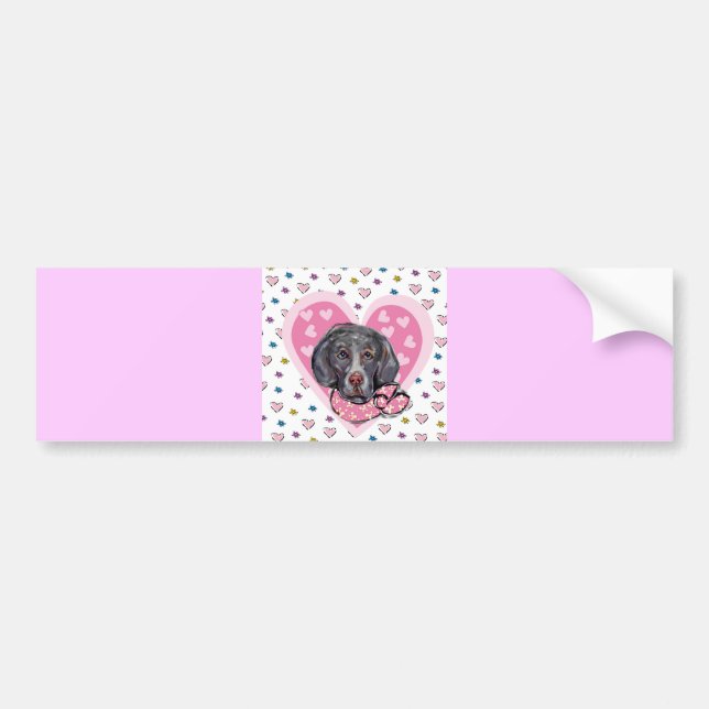 Weimaraner Valentine Bumper Sticker (Front)