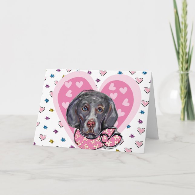 Weimaraner Valentine Holiday Card (Front)
