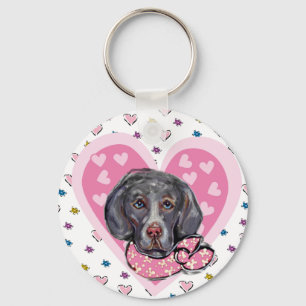 Weimaraner Valentine Key Ring