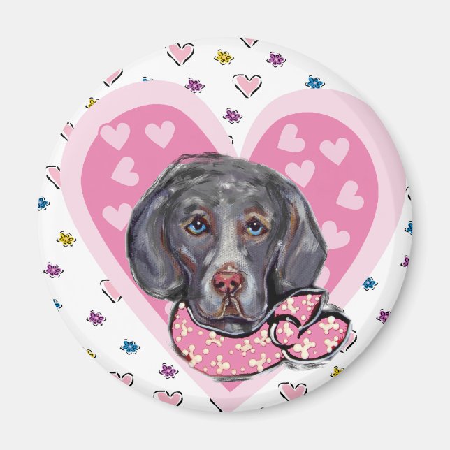 Weimaraner Valentine Magnet (Front)
