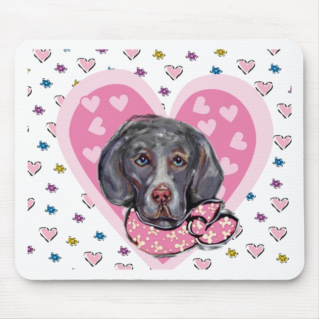 Weimaraner Valentine Mouse Pad (Front)