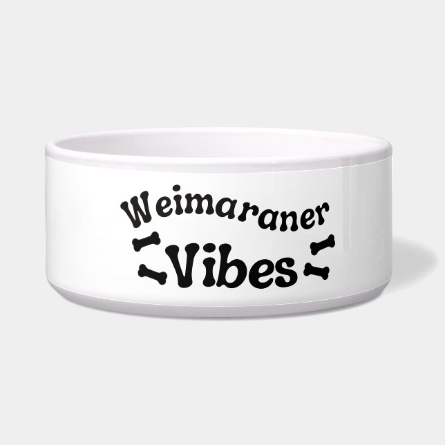 Weimaraner Vibes Ceramic Dog Bowl  (Left)