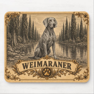 Weimaraner, Vintage Heritage Dog Mouse Pad