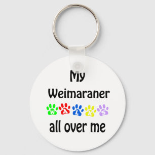 Weimaraner Walks Design Key Ring