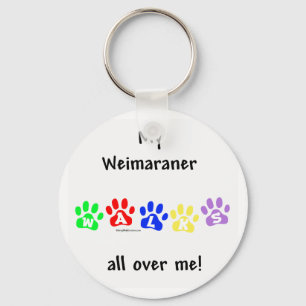 Weimaraner Walks - Keychain