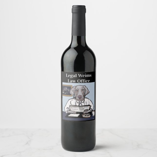 Weimaraner Wine Label (Front)