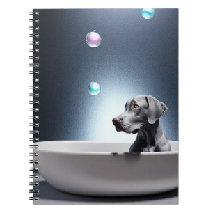 Weimaraner With  Bubbles Spiral Notebook