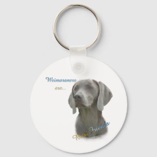Weimaraners are Best Friends Keychain. Key Ring