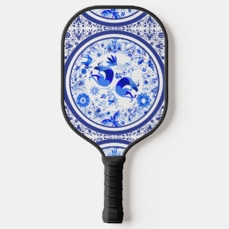 Weimaraners, Rabbits and Birds Otomi Blue & White Pickleball Paddle