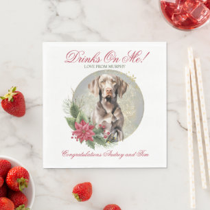 Weimarer Christmas Wedding Napkins With Dogs Photo