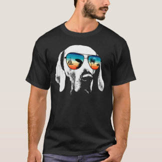 Weimeraner Labrador With Glasses Sunglasses Retro T-Shirt