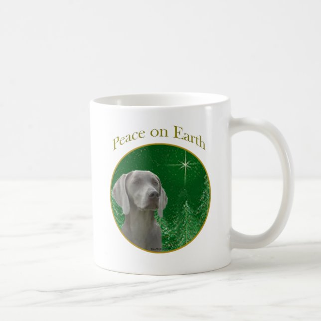 Weimeraner Peace on Earth Coffee Mug (Right)