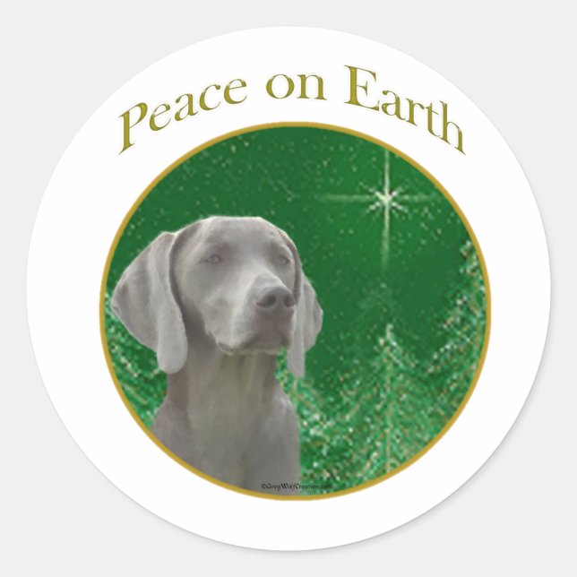 Weimeraner Peace on Earth - Sticker (Front)