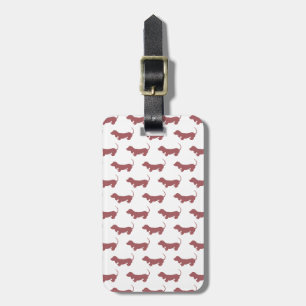 Weiner Dog Dachshund Pattern Luggage Tag