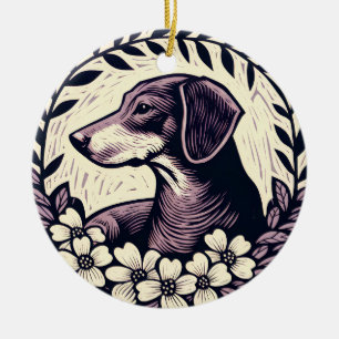 Weiner Dog Dachshund Sausage dogs pet Ceramic Ornament