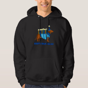 Weiner Dog Menorah Happy Hanukkah Weiner Dog Menor Hoodie