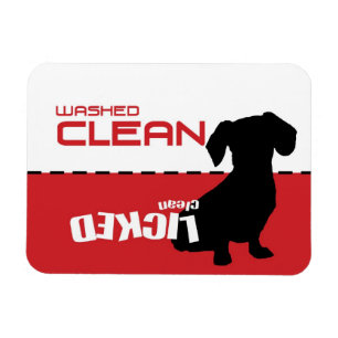 Weiner Dog, Puppy Dishwasher Magnet - Licked Clean