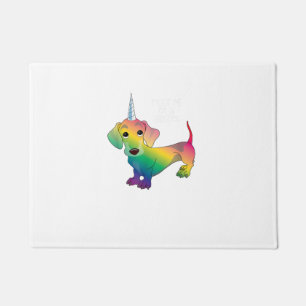 WEINER DOG WEINERCORN - Funny Dachshund Unicorn T- Doormat