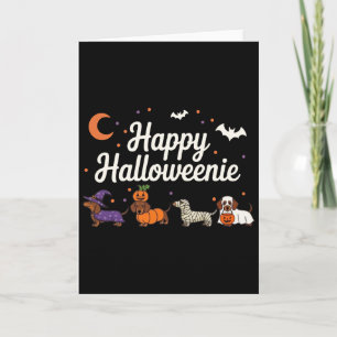 Weiner Dog Witch Happy Halloweenie Cute Halloween  Card