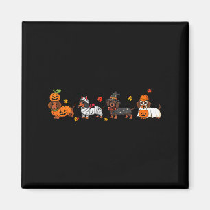 Weiner Dog Witch Happy Halloweenie Cute Halloween Magnet