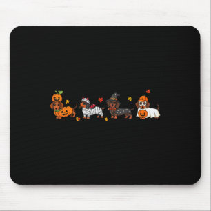 Weiner Dog Witch Happy Halloweenie Cute Halloween Mouse Pad