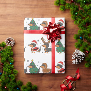 Weiner Dogs Christmas Holiday Wrapping Paper