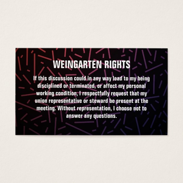 Weingarten Rights Business Cards (Front)