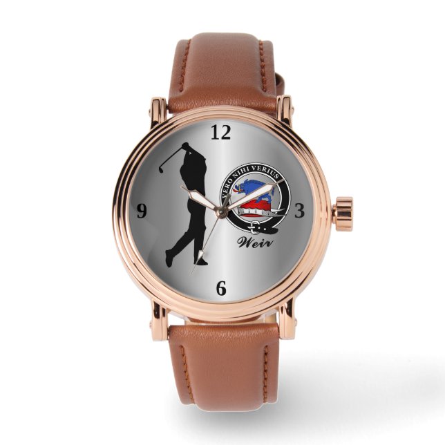 Weir Clan Badge (His) Golf   Watch (Front)