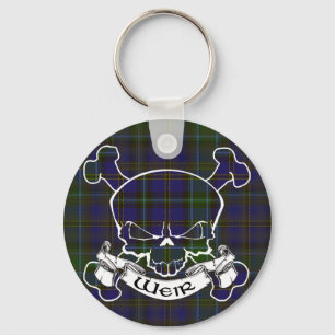 Weir Tartan Skull Key Ring