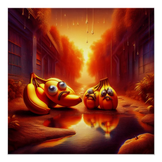 Weird Banana Creatures In The Hall Of Fire Poster (Front)