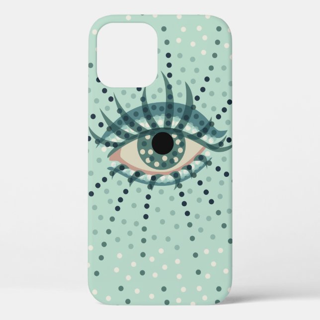 Weird Blue Eye With Dots Abstract Psychedelic Art Case-Mate iPhone Case (Back)