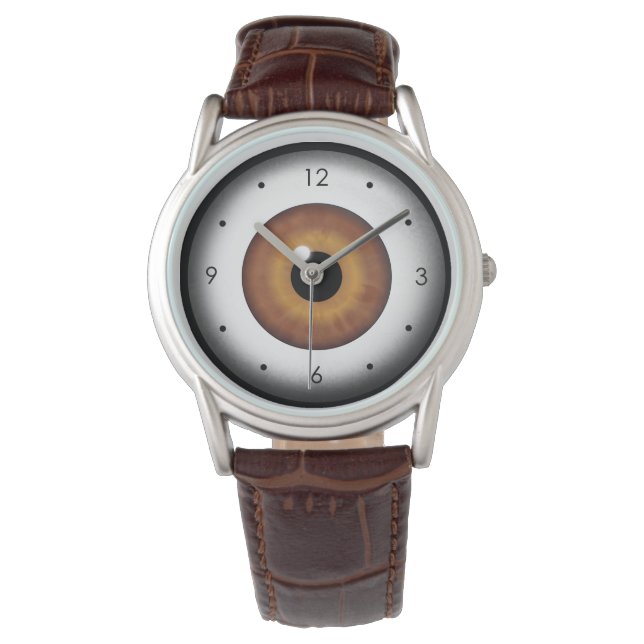 Weird Brown Eye Eyeball Custom Wrist Watch (Front)