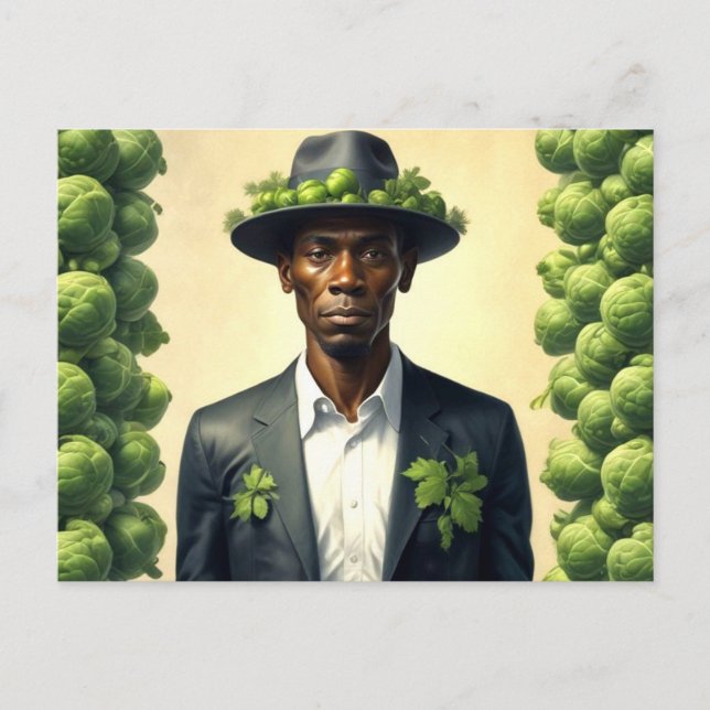 Weird Brussels Sprouts Man Postcard (Front)