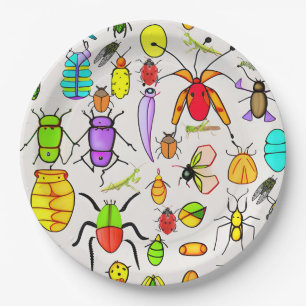 Weird Bugs and Insects Paper Plate