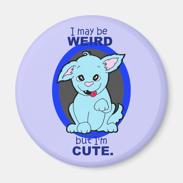Weird But Cute Kawaii Cat Dog Creature Magnet (Front)