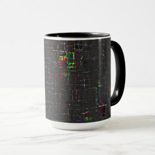 Weird coloured darkened drawing under or over jute mug