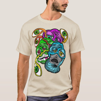 Weird Colourful Psychedelic Alien Eye Scream T-Shirt