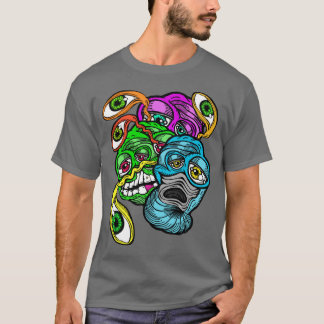 Weird Colourful Psychedelic Alien Eye Scream T-Shirt